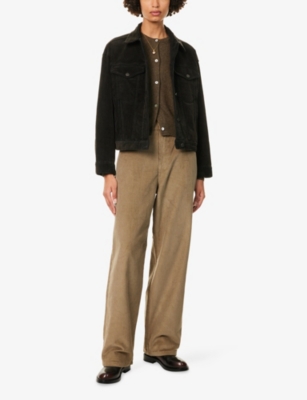Frame Womens Umber The Corduroy Regular-fit Stretch-cotton Jacket In Multi
