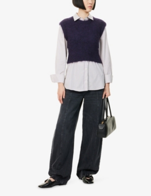 FRAME: The Plush Cropped Wool-Blend Vest