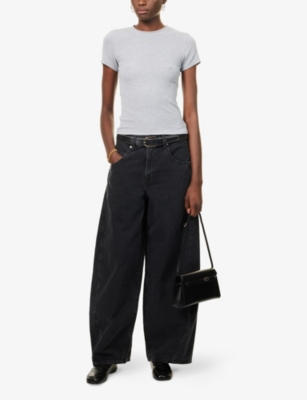 FRAME: The Rib Baby Tee Modal-Jersey Top