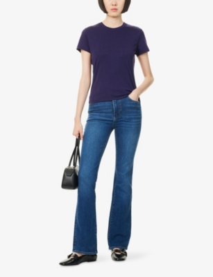 Frame Womens Royal Purple The Baby Tee Cotton-jersey T-shirt In Purple
