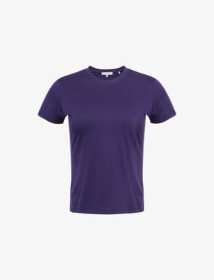 Frame Womens Royal Purple The Baby Tee Cotton-jersey T-shirt In Purple
