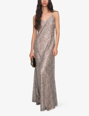 REISS: Faye Embellished Sequin Maxi Gown