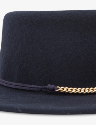 REISS: Lacey Chain-Embellished Felt Fedora