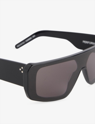 Rick Owens Mens Blk Temple/blk Lens Performa Acetate Sunglasses In Black