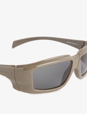 Rick Owens Mens Dstgrey Temple/blk Lens Rick Dusk Nylon Sunglasses In Gray