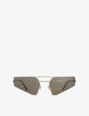 Rick Owens Silver Concordians Prong Sunglasses In Metallic