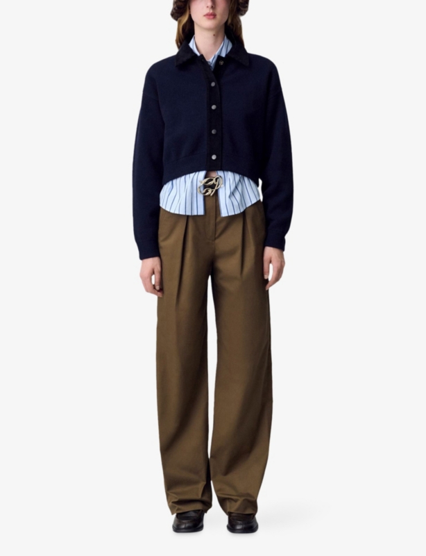 Straight-Leg High-Rise Stretch-Cotton Trousers