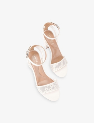 Carvela Womens Kianni Floral-embroidered Heeled Sandals White Eur 38/5 Uk In Multi