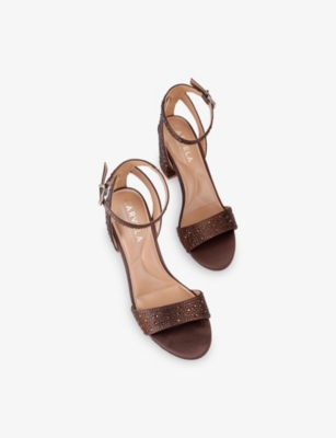 Carvela Womens  Kianni Crystal-embellished Heeled Sandals In Brown