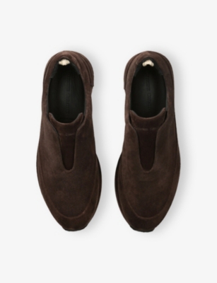 Officine Creative Mens Brown Race Laceless Suede Trainers Eur 41 / 7 Uk In Brown