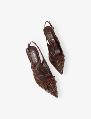 CARVELA: Positano Vinyl Mesh Slingback Heels