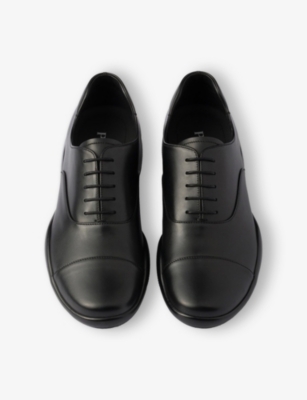 Prada Toblach Leather Penny Loafers In Black