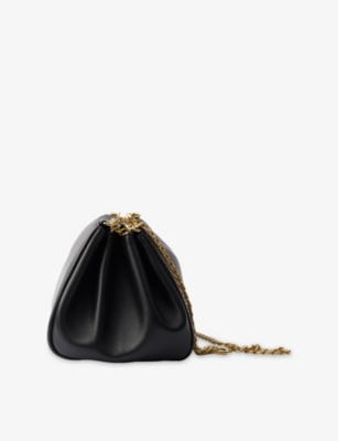 Prada Womens Black Tumulte Branded Leather Shoulder Bag In Black