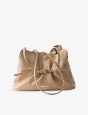Prada Womens Neutral Small Dada Leather Shoulder Bag In Neutral