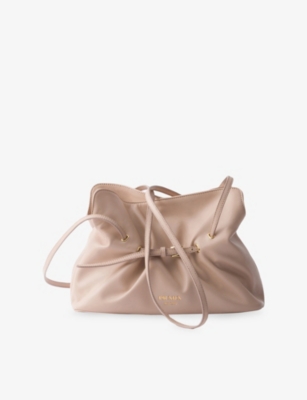 PRADA: Small Dada Leather Shoulder Bag