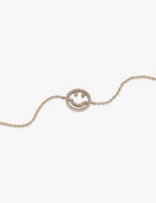 Happy Face 14ct Yellow-Gold And 0.80ct Diamond Bracelet
