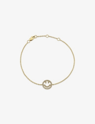 Happy Face 14ct Yellow-Gold And 0.80ct Diamond Bracelet