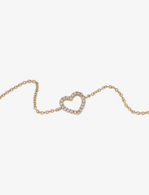 ROXANNE FIRST: Heart 14ct Yellow-Gold And 0.80ct Diamond Bracelet