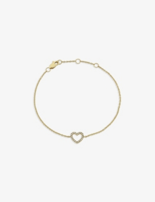 ROXANNE FIRST: Heart 14ct Yellow-Gold And 0.80ct Diamond Bracelet