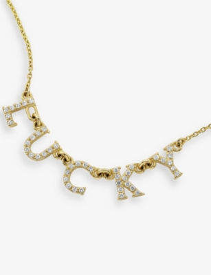 ROXANNE FIRST: Lucky 14ct Yellow-Gold And 0.24ct Diamond Necklace