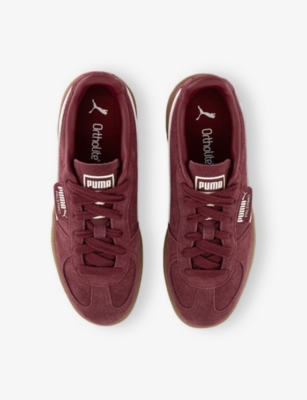 Puma Womens Ruby Shimmer Alpine Snow Palermo Suede Trainers In Burgundy