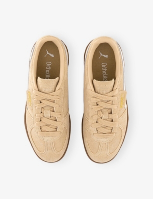 Puma Mens Light Sand  White Palermo Suede Trainers In Brown