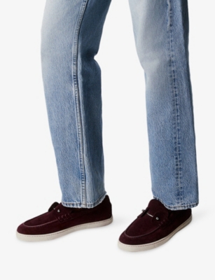 Christian Louboutin Chambeliboat Leather Boat Shoes In Red