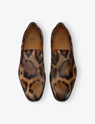 Christian Louboutin Mens Brown Danny Flex Flat Pony Bengali Leather Loafers Eur 43 / 9 Uk In Brown