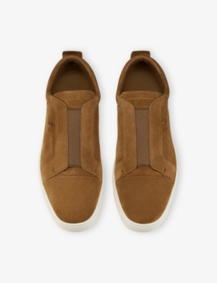 Christian Louboutin St Louis Suede Slip-on Sneakers In Brown