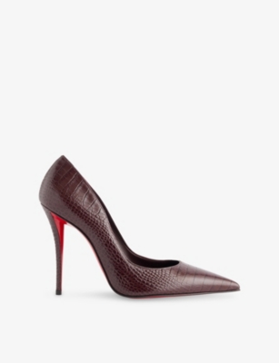 Christian Louboutin Miss Z Alligator-embossed Leather Pumps 100 In Burgundy