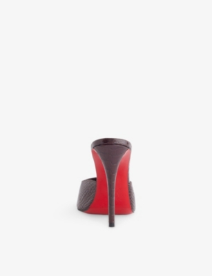 Christian Louboutin Miss Z Leather Heeled Mules 100 In Gray
