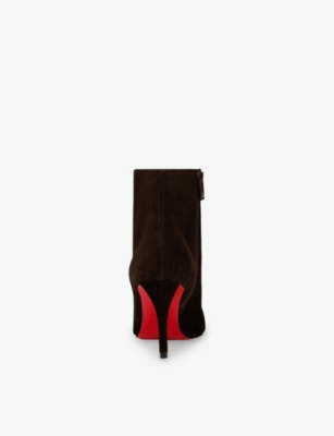 Christian Louboutin Womens Cafe Miss Z Booty 80 Suede Boots Eur 38/5 Uk In Multi