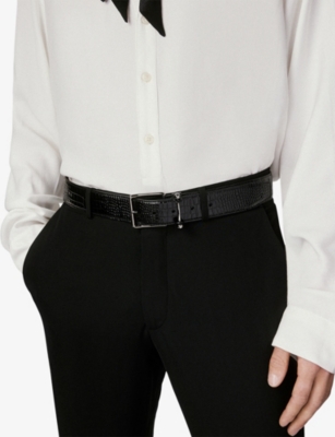 Christian Louboutin Crocodile Leather Belt In Black