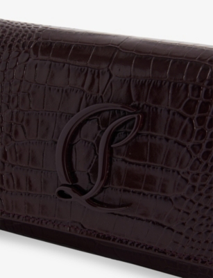Christian Louboutin Womens Amara Loubi54 Faux-croc Leather Wallet-on-chain
