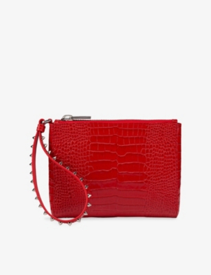 Christian Louboutin Womens Loubi Cabata Embossed Leather Pouch