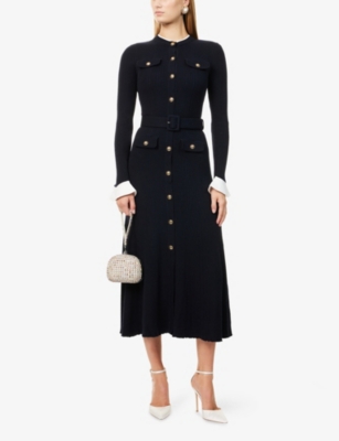 SELF PORTRAIT: Viscose Knit Midi Dress