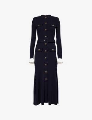 SELF PORTRAIT: Viscose Knit Midi Dress