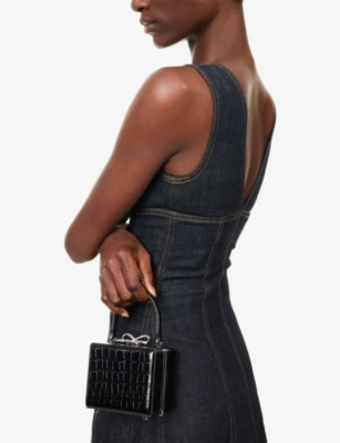 SELF PORTRAIT: Faux-Croc Leather Micro Bag
