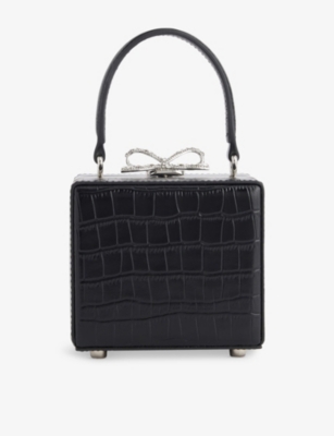 SELF PORTRAIT: Faux-Croc Leather Micro Bag