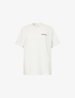 Adanola Womens Light Grey Melange Movement Oversized Cotton-jersey T-shirt Xs In White