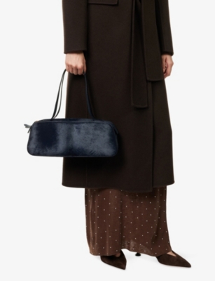 Khaite Womens Midnight Navy Simona Suede Shoulder Bag In Blue