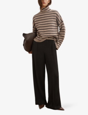REISS: Wynn Striped Wool-Blend Jumper