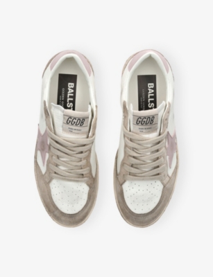Golden Goose Ball Star Suede Panel Star Sneakers In White