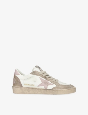 Golden Goose Ball Star Suede Panel Star Sneakers In White