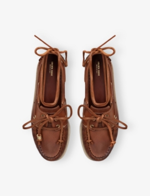 Golden Goose Leather Barca Boat Shoes In Brown