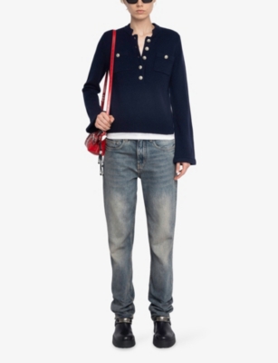 Zadig & Voltaire Womens Encre Lucas Wool And Cashmere Jumper Xs In Black