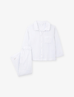 The Little White Company: Striped Cotton Pyjamas 2-12 Years
