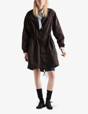 Prada Long Sleeve Windbreaker In Brown