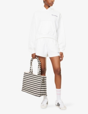SPORTY & RICH: Disco Logo-Print Cotton-Jersey Shorts