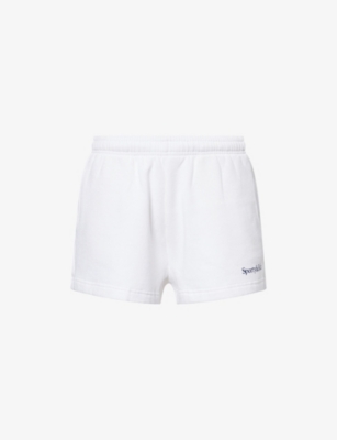 SPORTY & RICH: Disco Logo-Print Cotton-Jersey Shorts